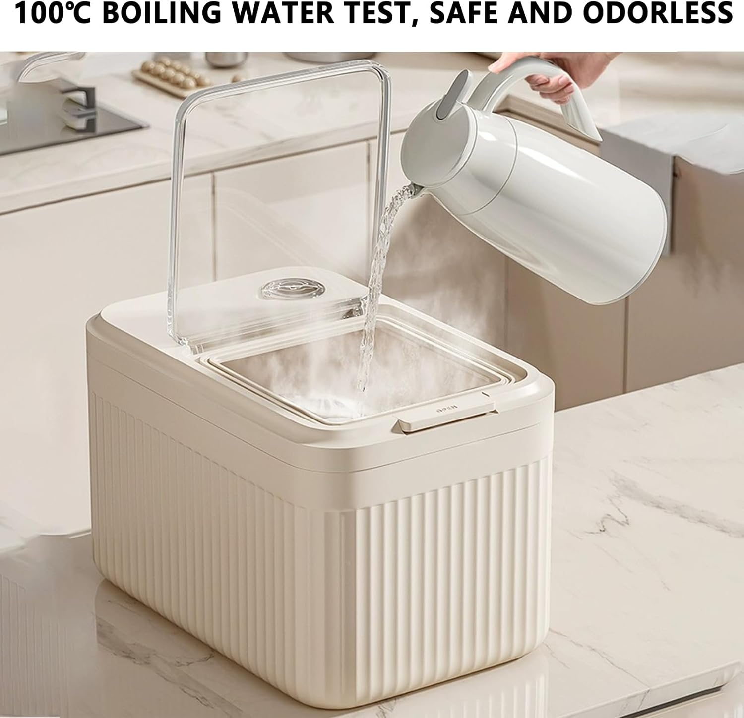 Animal Kibble Container - Feed Box for Organizing | Airtight Lid with Measuring Cup, Moisture Proof Locking Vessel, Pantry Stocking Accessory for Puppies, Kittens, Birds and Small Mammals