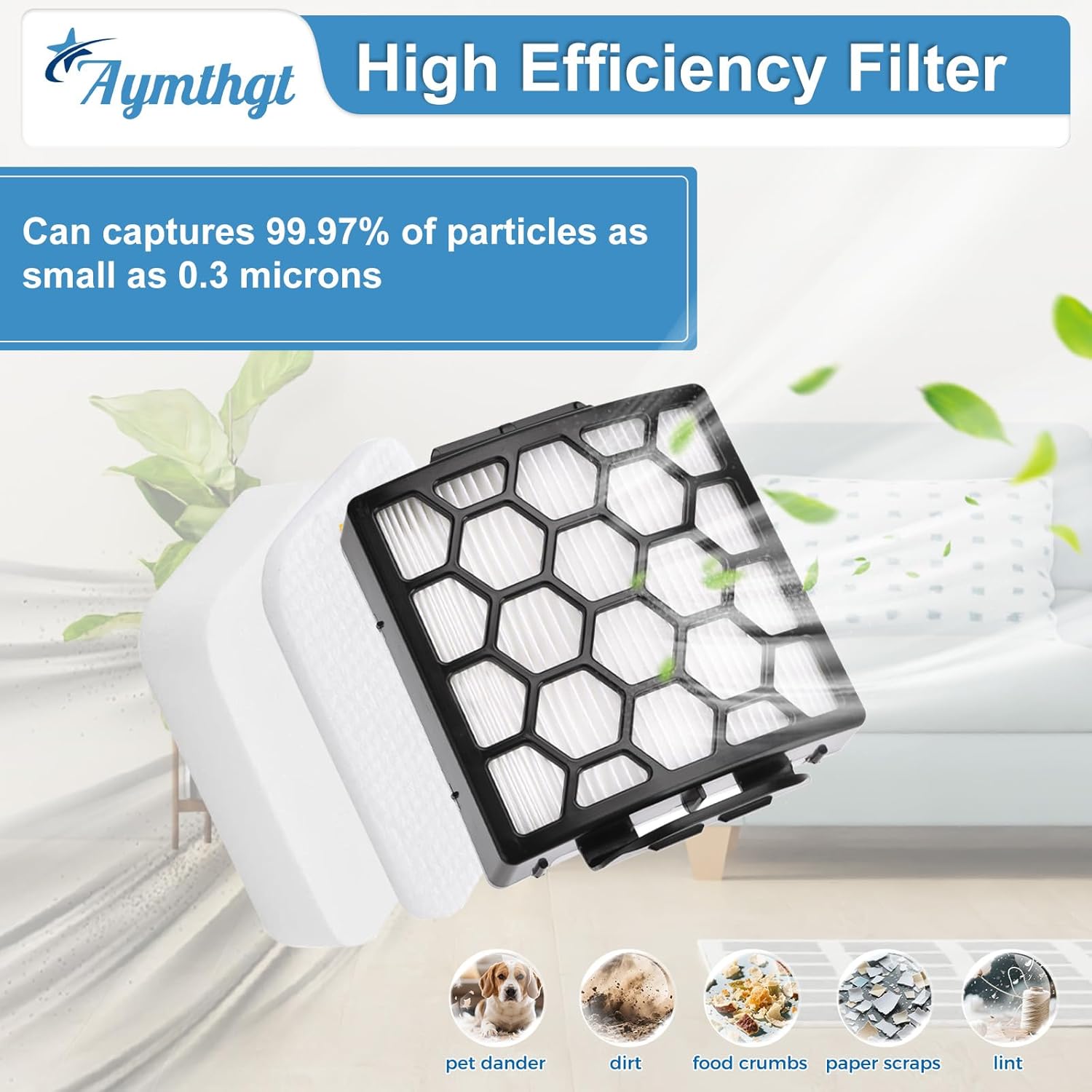 ZU102 Replacement Filter & Odor Neutralizer Cartridges for Shark ZU102 ZU100 Rotator Pet Upright Vacuum,Parts # 1238FT60 & 1239FT60 & 1541FC3000