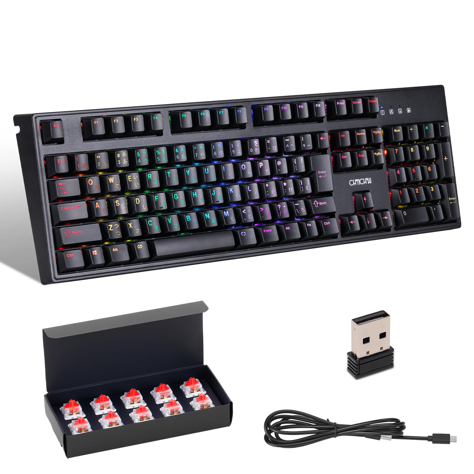Amazon | CHONCHOW ワイヤレスゲーミングメカニカルキーボード赤軸