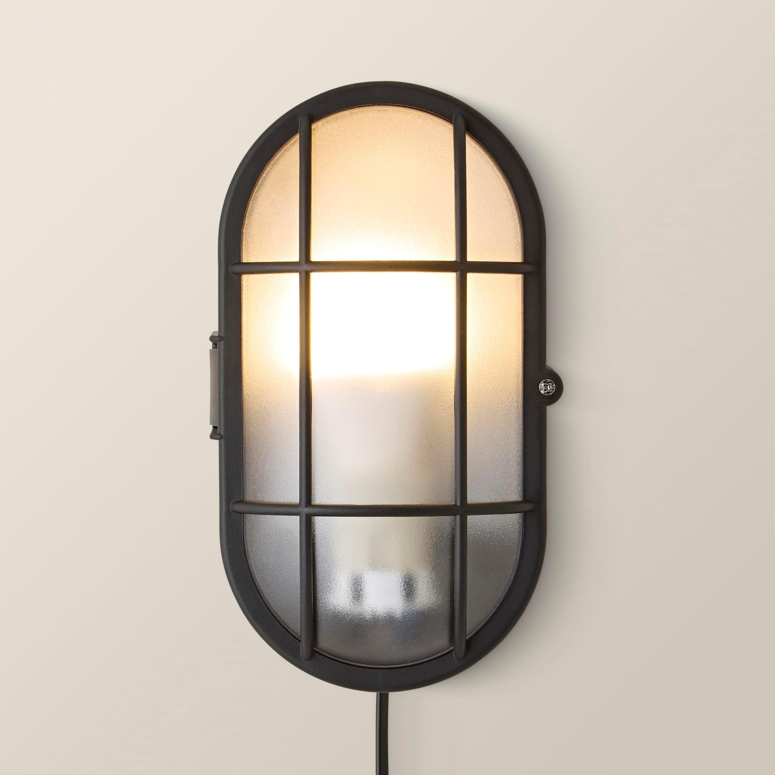 – MiniSun | Modern Black Security Bulkhead Wall Light | Outdoor Wall Lights, Home Décor & Improvement Essential | Mains Wired