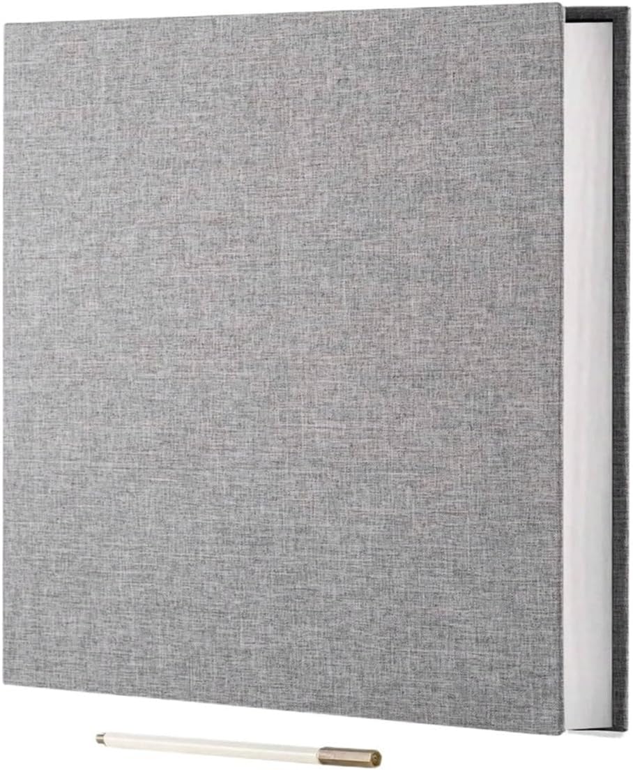 1pc Linen Photo Album Self Adhesive Scrapbook For 2x3 4x6 5x7 8x10 Pictures Book For Women Mom(Black-C)