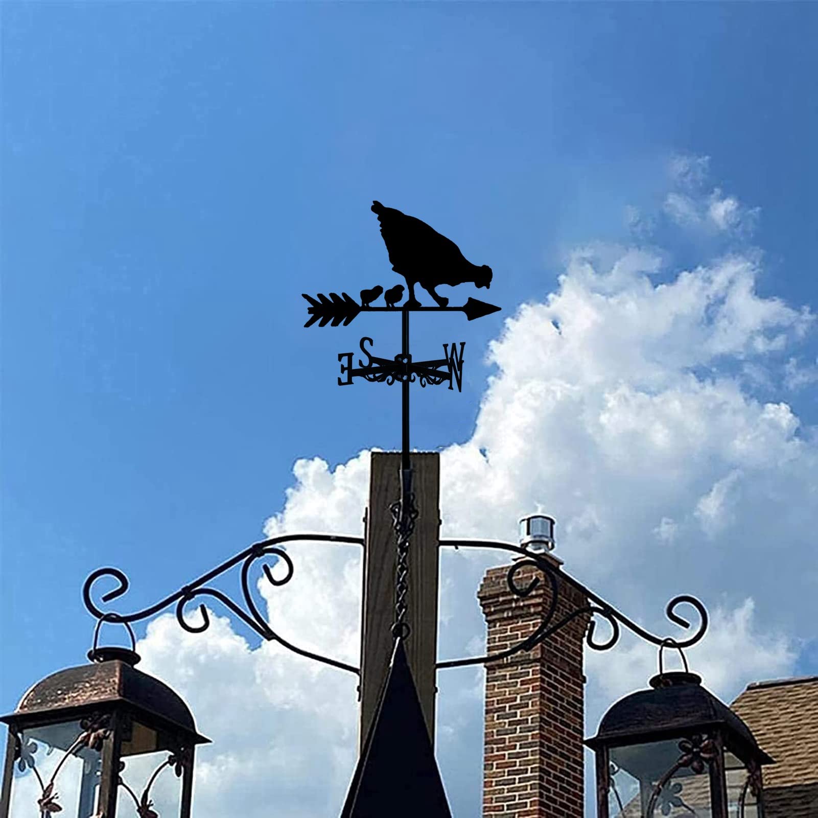 Poule et Poussins Girouette - Poule Girouette - Indicateur de Direction Vent DéCoratif pour Ferme en Plein Air
