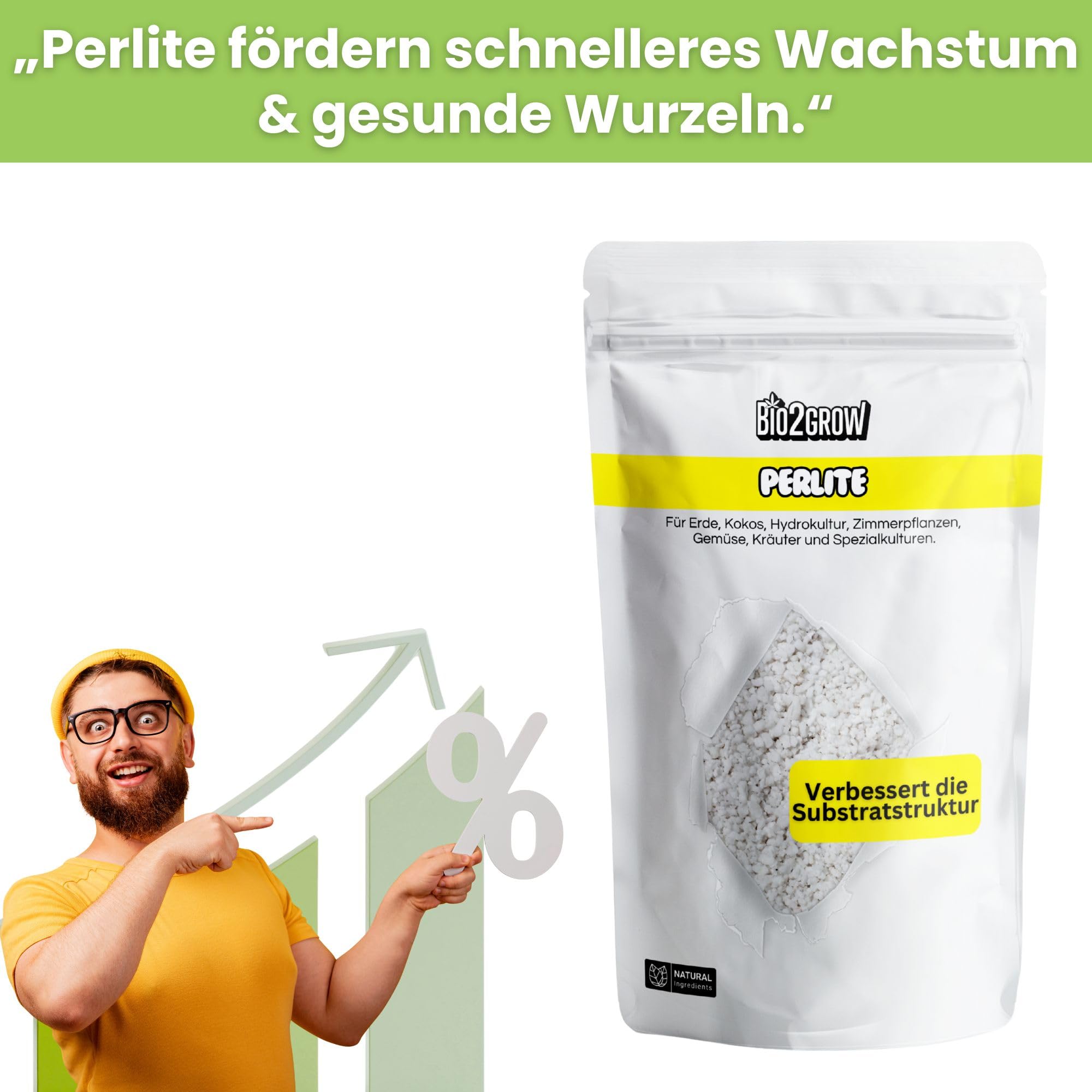 Perlite - Perlite für Pflanzen Drainage Vulkangestein Anbau Blumenerde Erde Substrat (40 Liter)