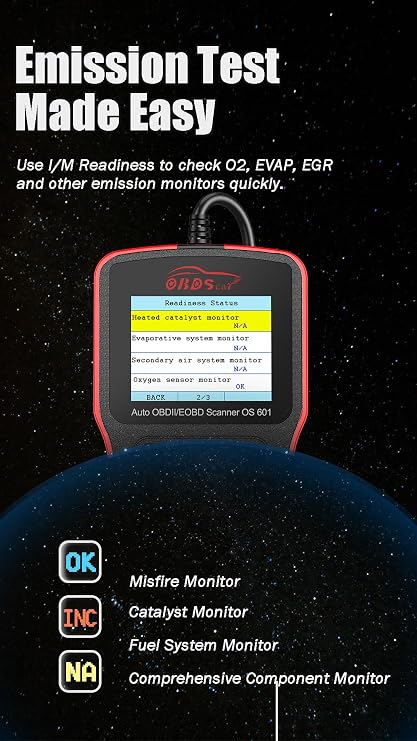 OS601 OBD2 Scanner Diagnostic Tool Code Reader Engine Fault Scan Tool for OBD-II Cars Since 1996