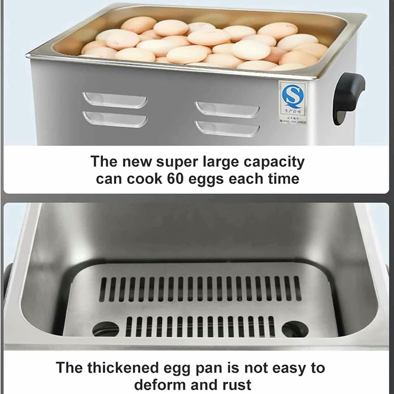 60 piezas de cocedor de huevos de aguas termales, máquina comercial inteligente para cocinar huevos, rango de control de temperatura de 30 a 110 °C, cocedor de huevos eléctrico para restaurante, 2600