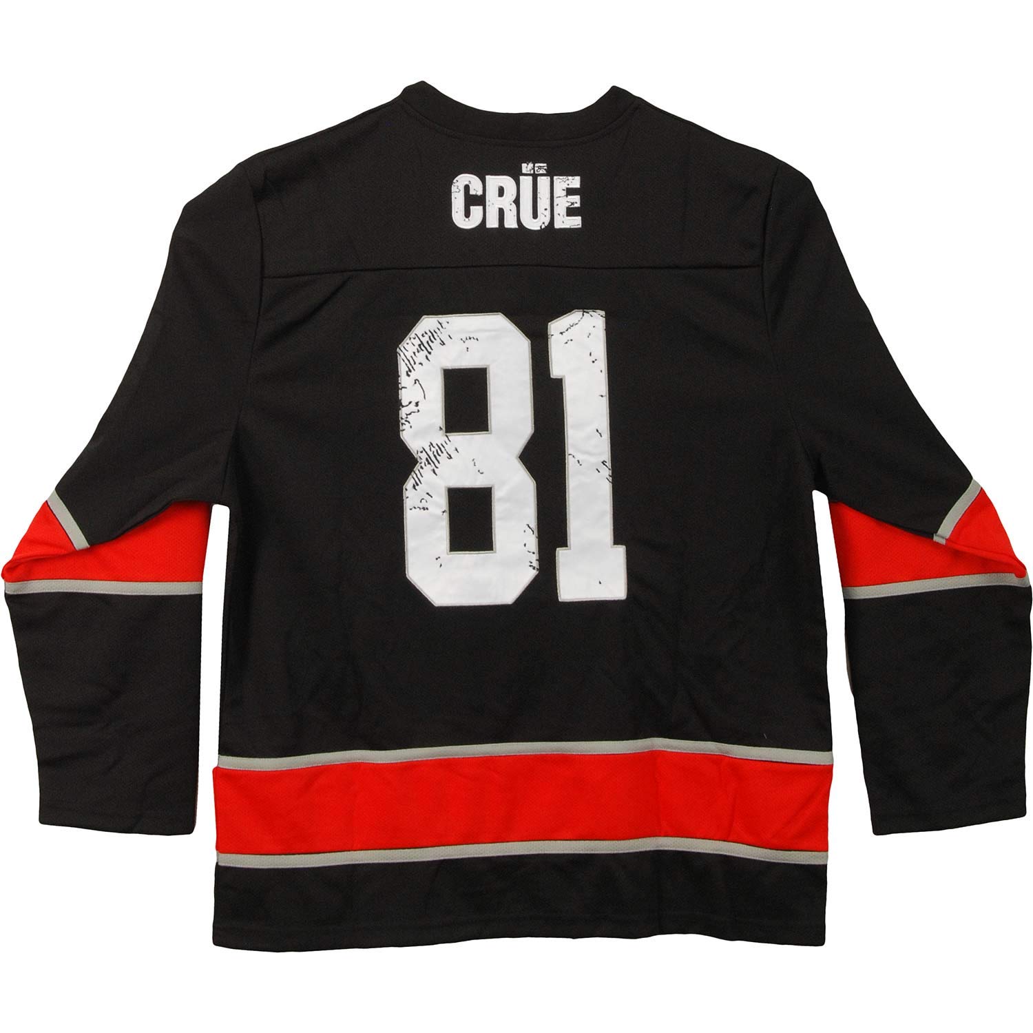 Motley Crue Men's Crossbones Hockey Jersey Medium Black & Red