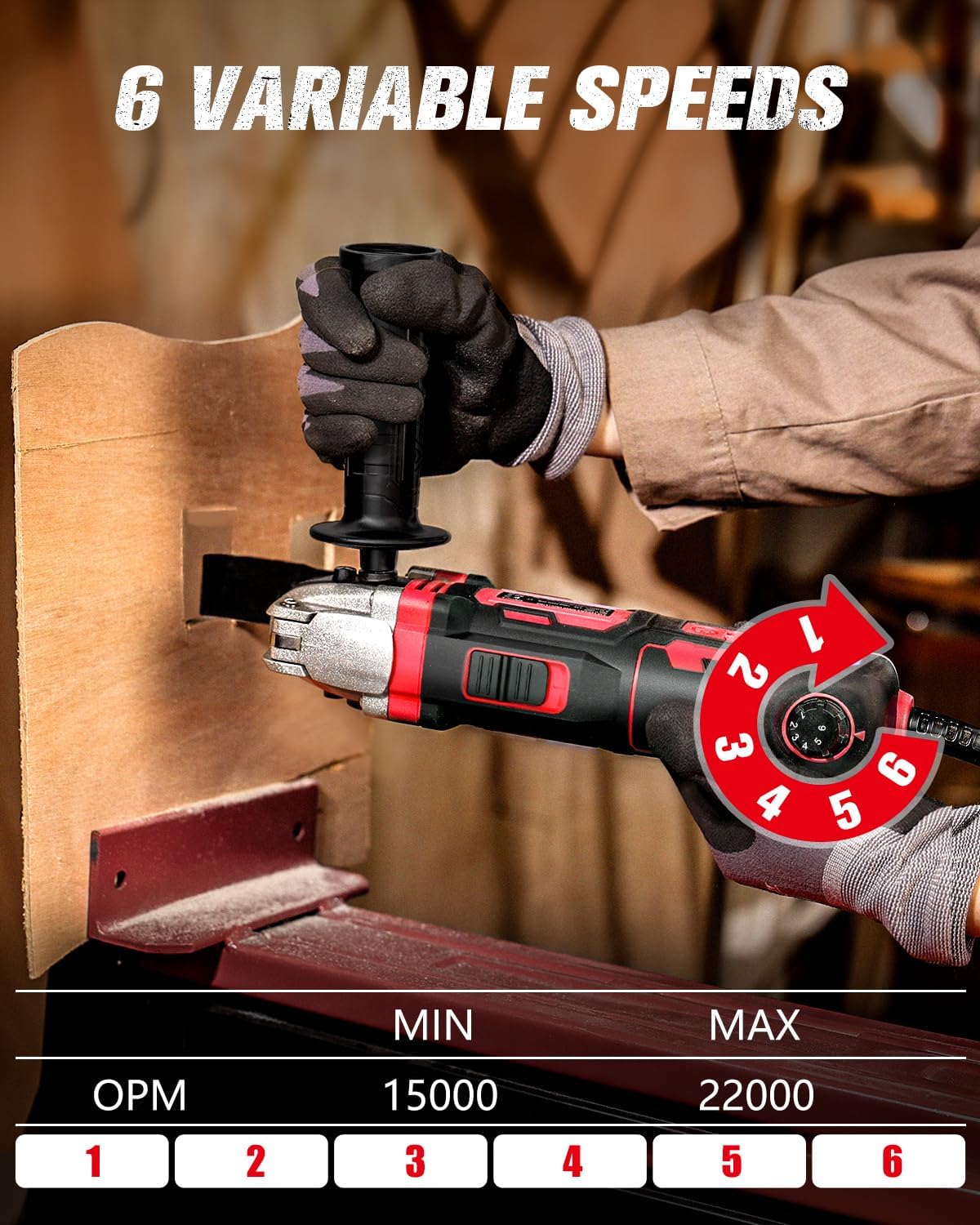 AVID POWER Oscillating Tool, 3.5-Amp Oscillating Multi Tool with 4.5° Oscillation Angle, photo 3