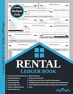 Rental Ledger Book: Organize Rental Income & Expenses, Track Rent Payments, and Simplify Landlord Property Management | 8.5 inches x 11 inches