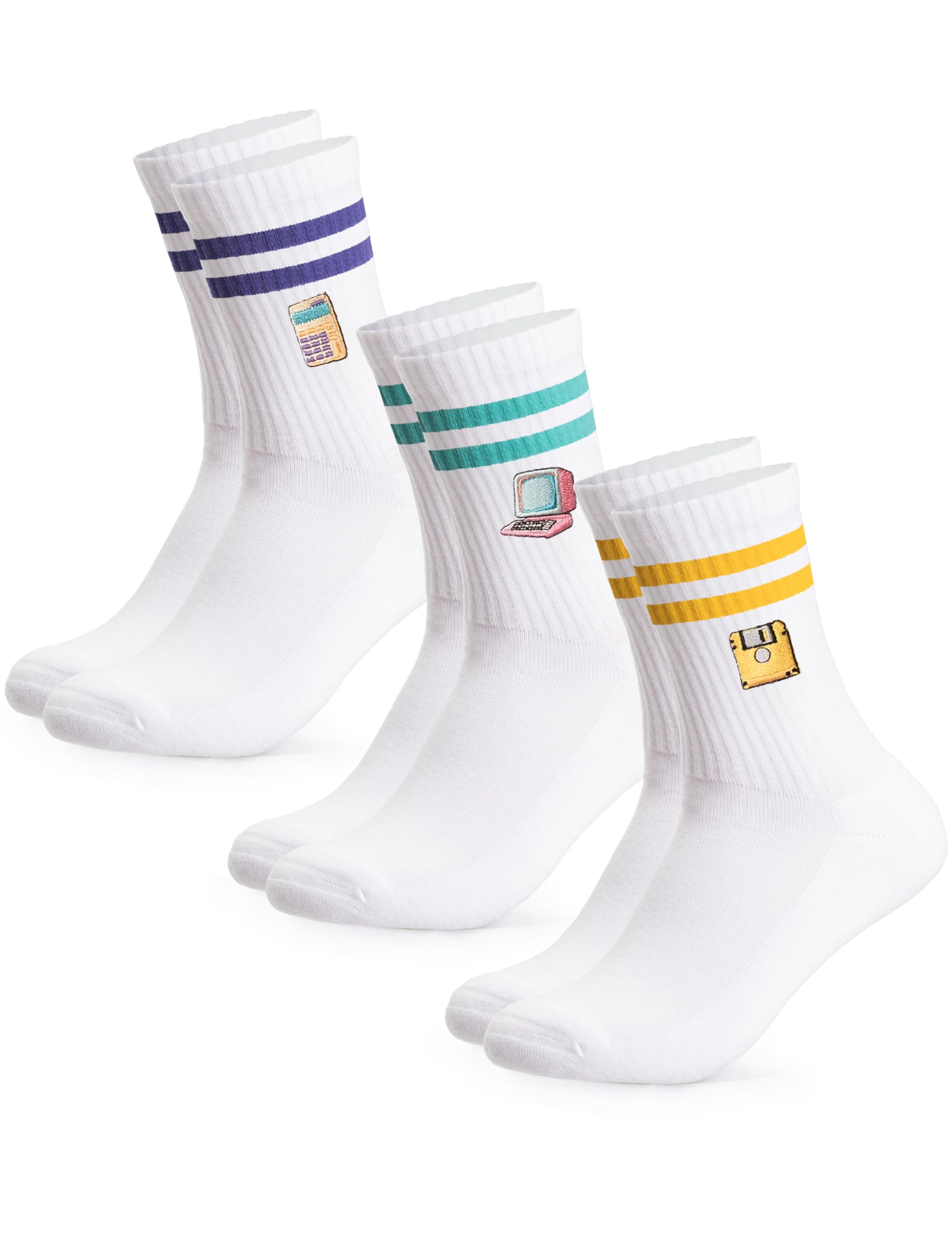 Occulto Damen & Herren Motiv Tennissocken 3er Pack (Modell: Rio), Statement Tennis Socken