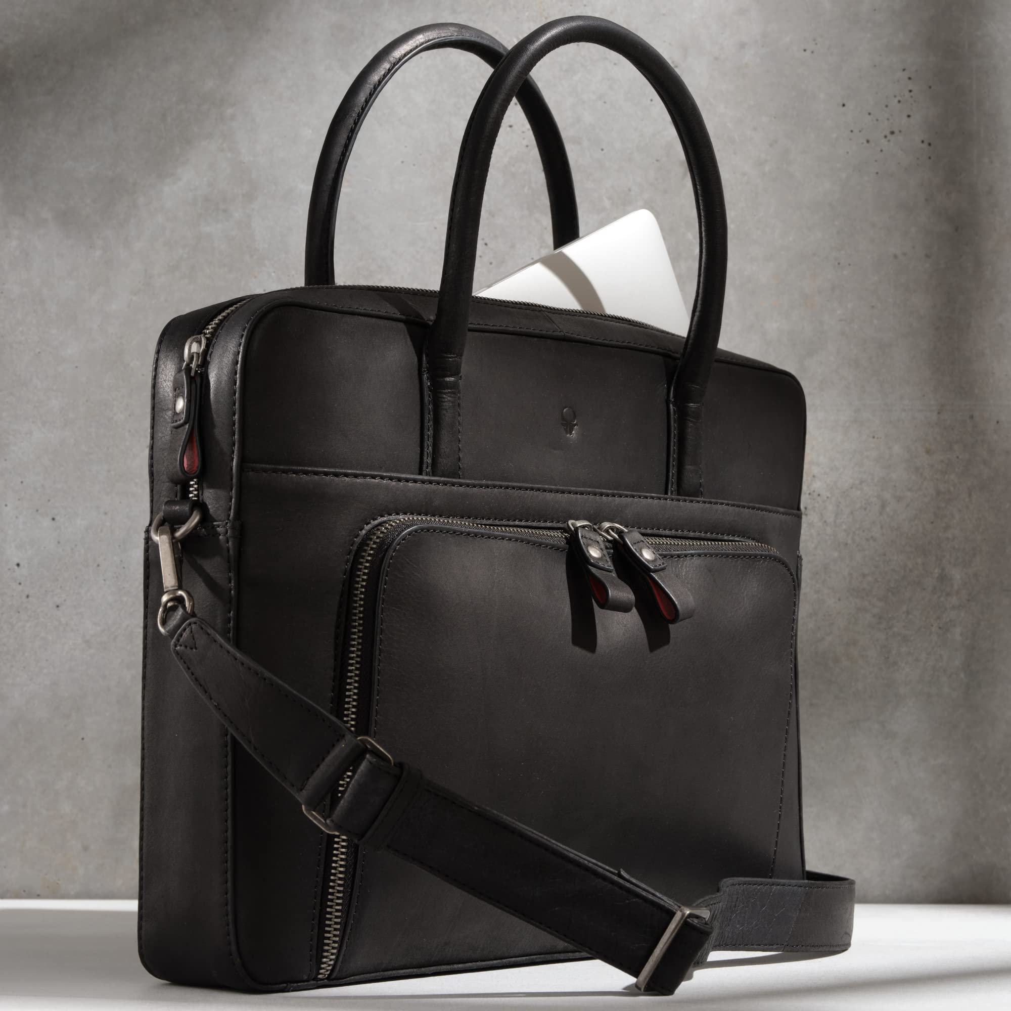 DONBOLSO Borsa per Computer Portatile Nizza | Borsa in Pelle con Scomparto per Laptop | Cartella per Notebook | Borsa a Tracolla per Uomo e Donna | Borsa da Lavoro