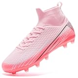 Men's Soccer Cleats Football Cleats for Unisex-Adult High-Top Spikes Shoes for Youth Lightweight Professional Training Turf Outdoor Athletic Sneaker