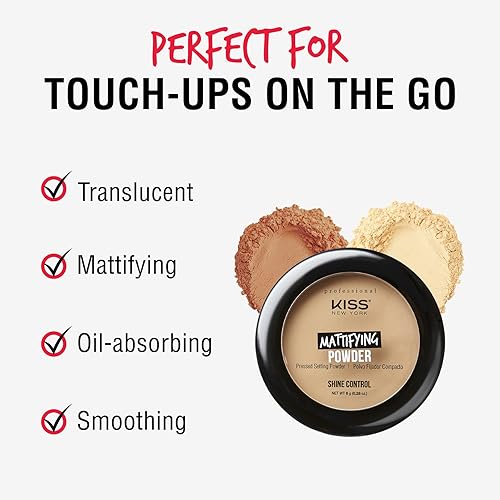 Miniatura 5 de Polvo fijador de acabado matificante prensado profesional, mejor para pieles medias a oscuras, difumina líneas finas y poros (bronceado translúcido)