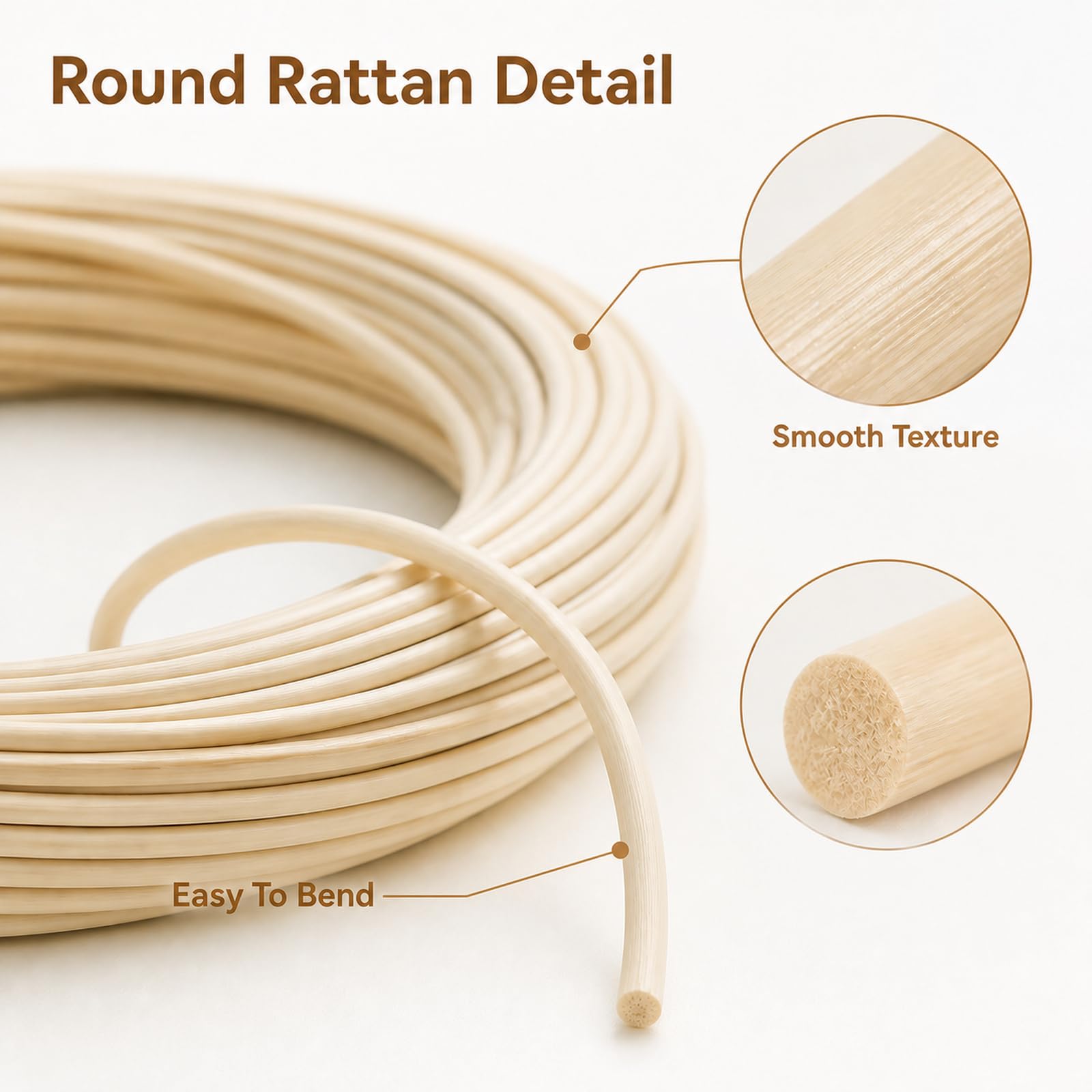 Redondas De Mimbre De RatáN Natural,Rollo RatáN Natural