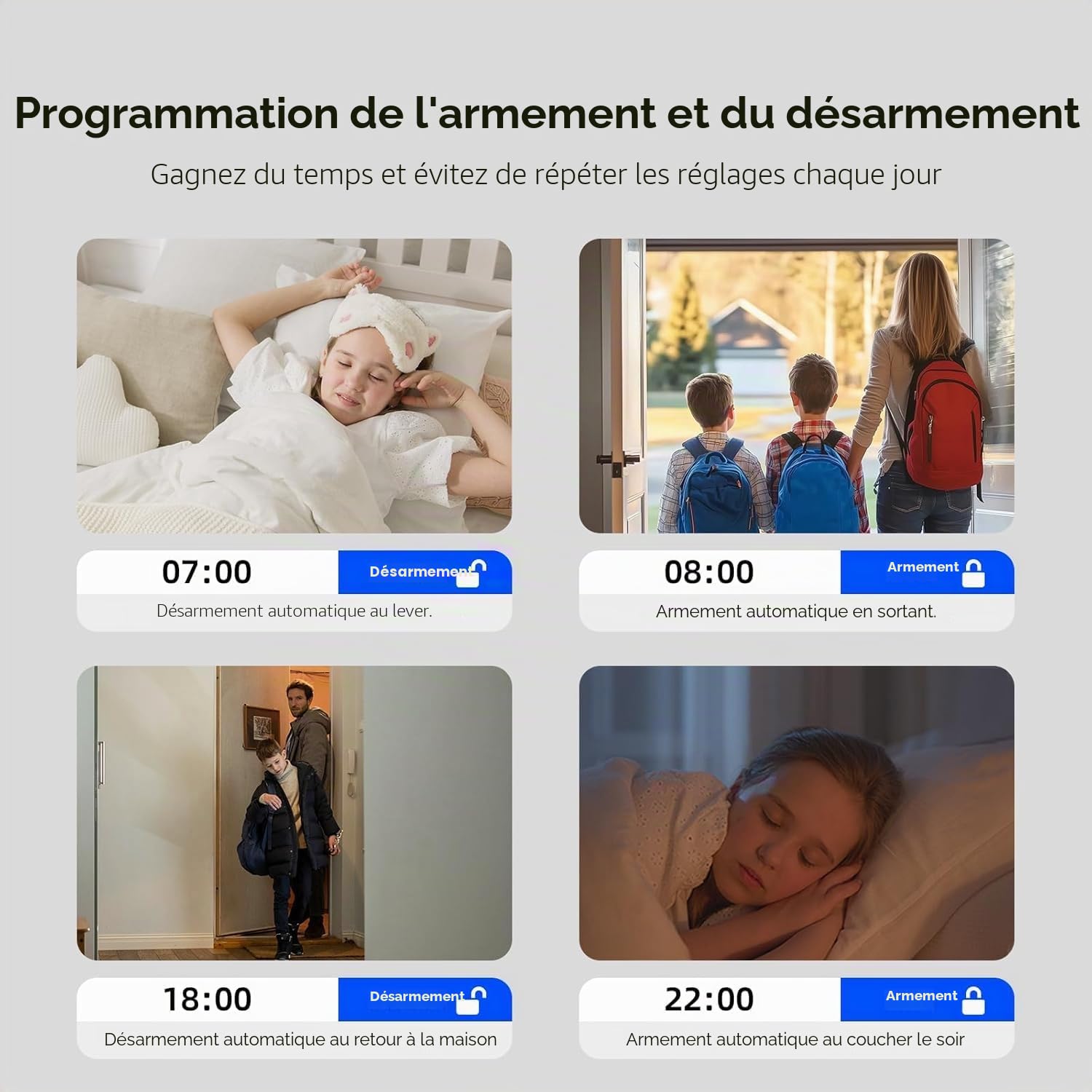 PGST Système d'alarme Domestique sans Fil avec alertes instantanées Via l'application Tuya,Kits d'alarme Extensibles DIY pour Portes et détecteurs de Mouvement pour Appartement,Garage