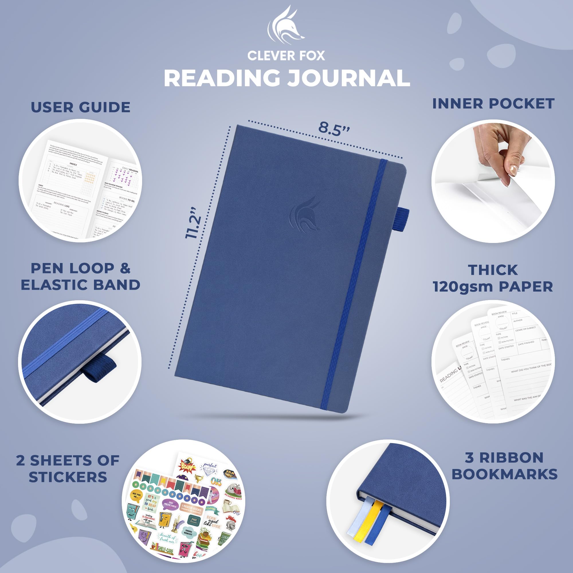 Clever Fox Reading Journal Large, Guided Book Review Log & Tracker, Gifts & Accessories for Reading Lover - Image 2