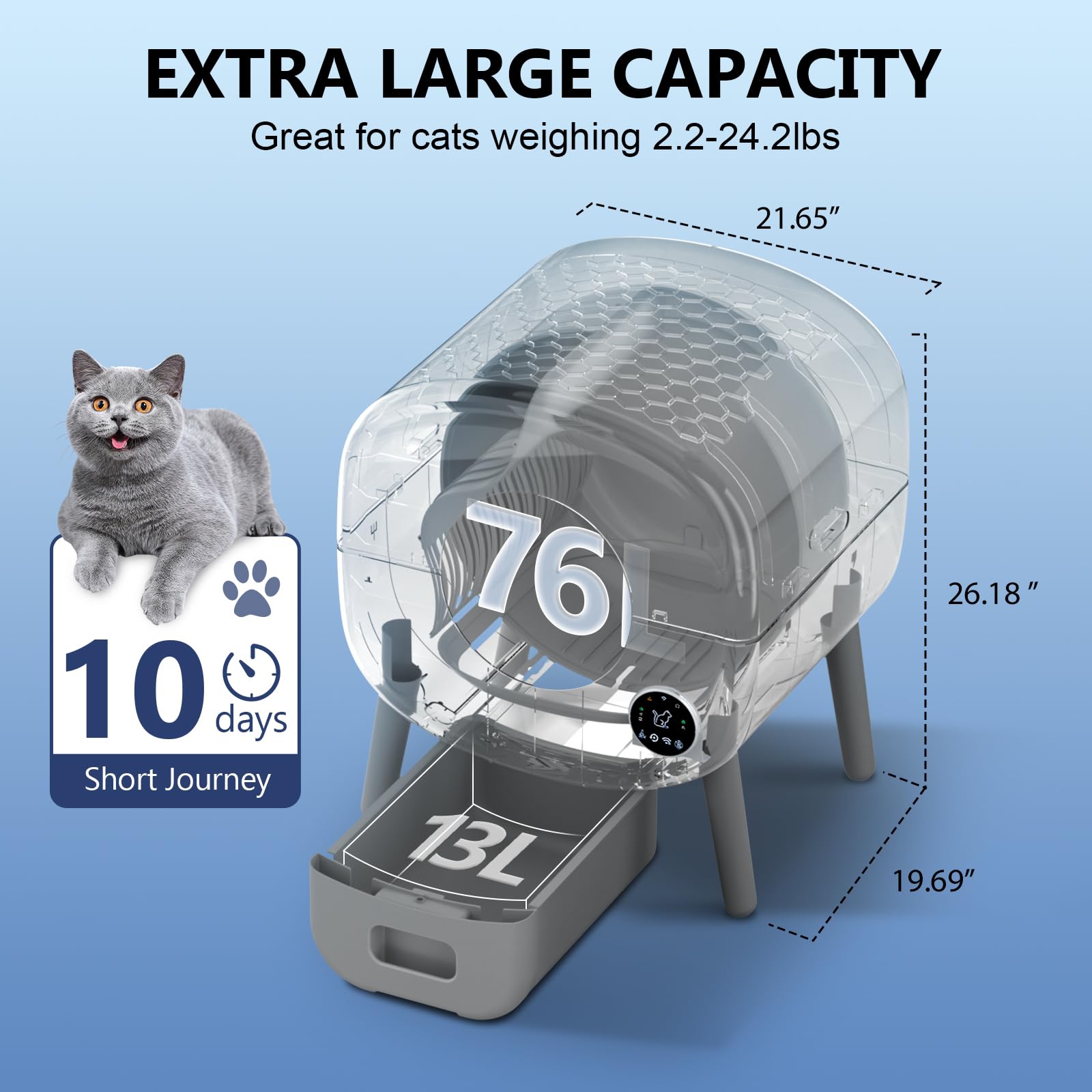 Cat Litter Replacement Trays Cumrige Self-Cleaning Litter Box Pads - Main Image