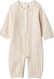 Amazon Essentials x Sofia Grainge Unisex Babies' Cotton Gauze Long Sleeve Romper