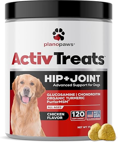 Glucosamina para perros, suplemento de cadera y articulaciones, apoyo seguro para las articulaciones de los perros, suplemento natural para las