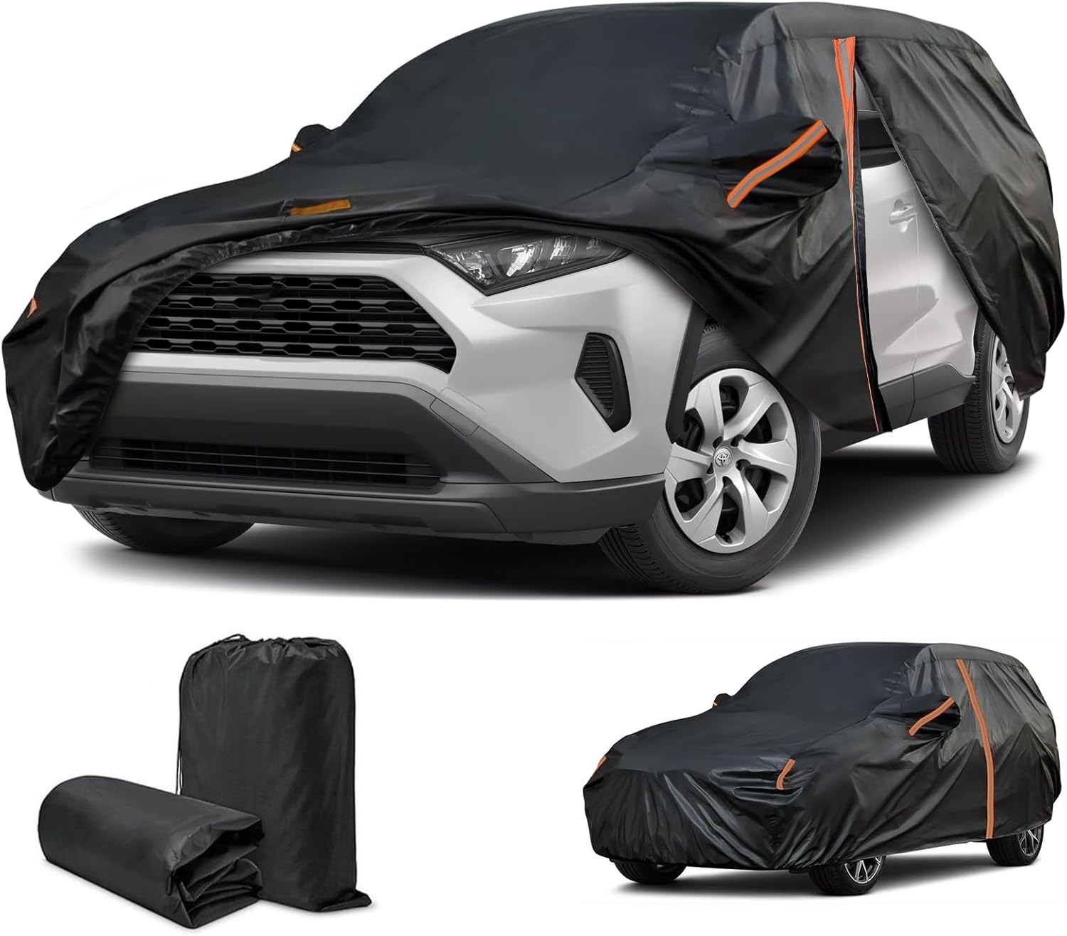 Cover for Toyota RAV4, Custom Fit RAV4 Cover 2006-2025, Car Cover Waterproof All Weather for Automobiles,Full Exterior Covers with Door Zipper/Reflective Strip, Outdoor Car Cover Sun Snow Protection