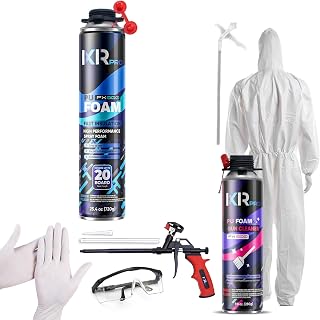 Spray Foam Insulation Kit (1 PK Kit-25.4oz) Expanding Sealant, Closed Cell Spray Foam Heat Acoustic Insulation, High Density, Cleaner, Gun