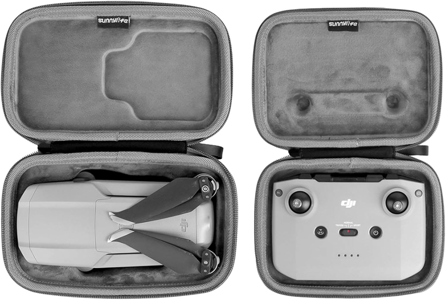 iEago RC Hard Carrying Case for DJI Air 2S, Drone Body + Remote Control Travel Bag Drone Small Box with 2 Pcs Carabiner for DJI Mavic Air 2 / Air 2S Drone Accessories, Gray