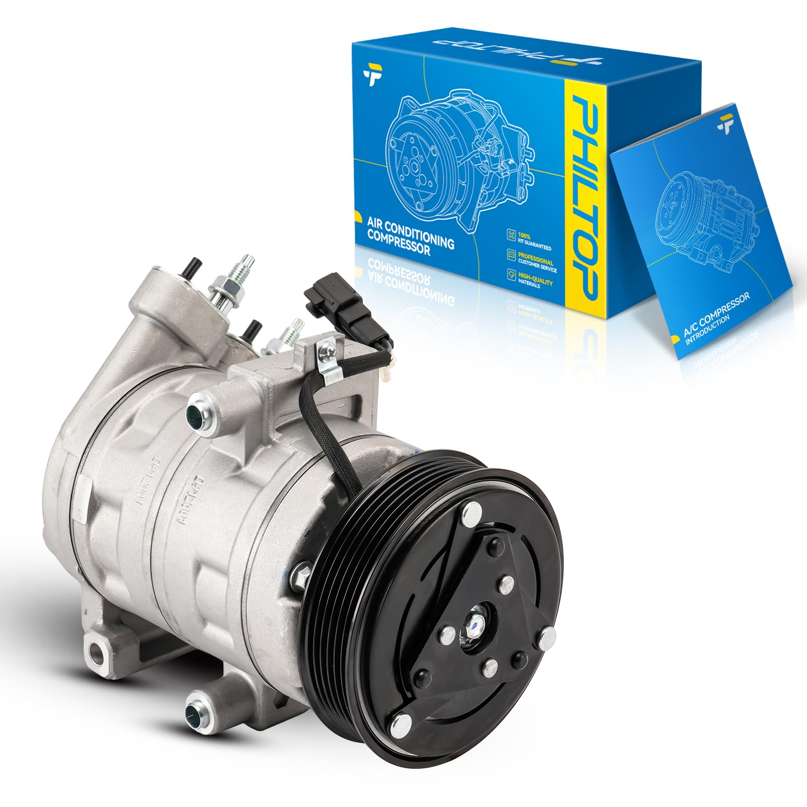 PHILTOP 98673 AC Compressor For Escape 2008 2009 2010 2011 2012, Mariner 2008 2009 2010 2011 2.3L, Tribute 2008-2011, CO 11332C Air Conditioning Compressor