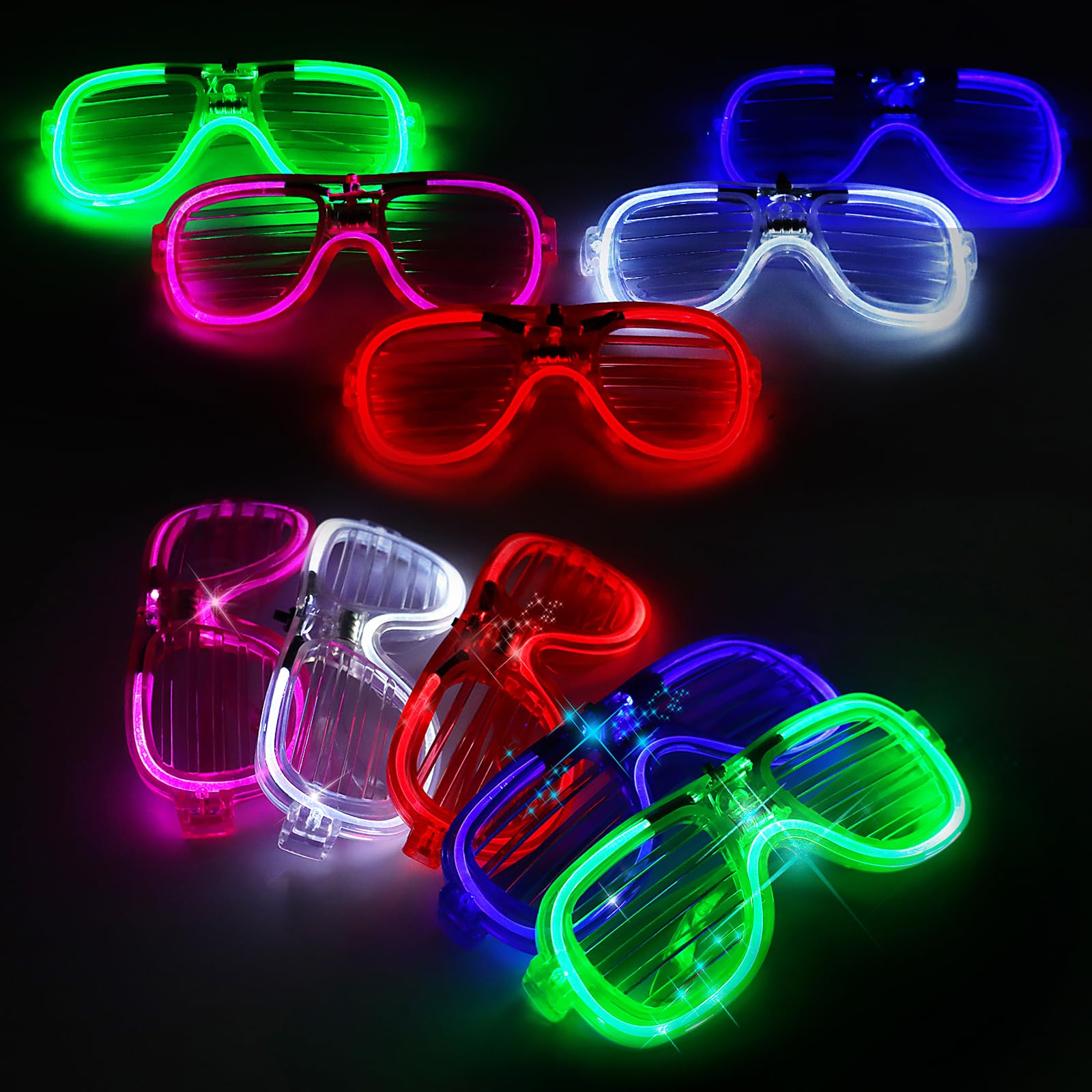 MXTIMWAN Gafas Luminosas LED, Gafas LED Parpadeantes para Fiestas