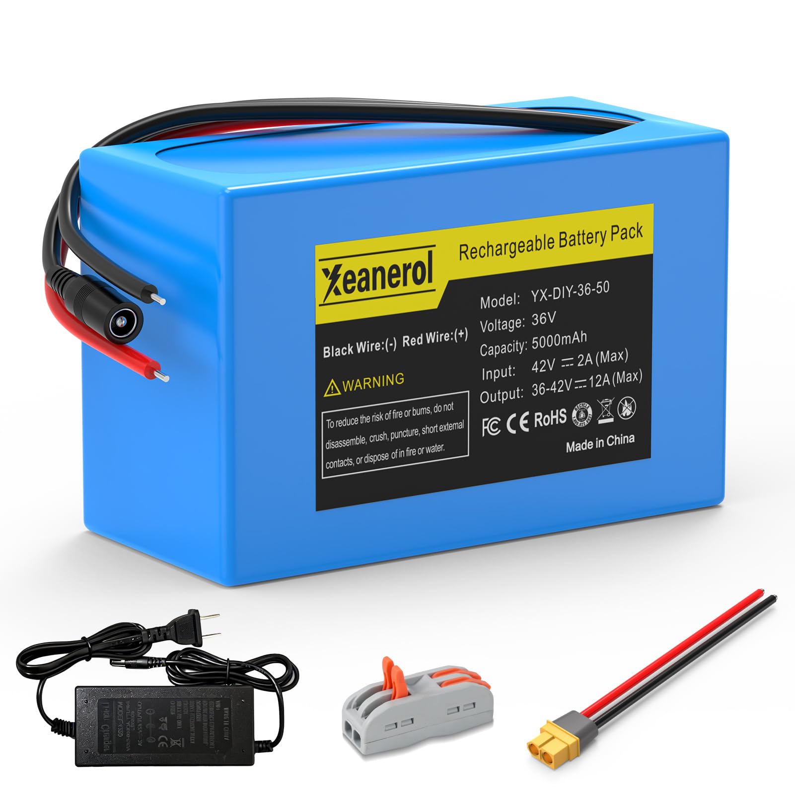 Xeanerol 36V 5000mAh Lithium Battery with Charger