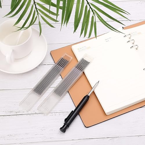 Miniatura 3 de KINBOM Lápices de construcción con sacapuntas, lápiz sólido con 13 piezas de repuestos para lápices de carpintería, marcador de agujeros profundos