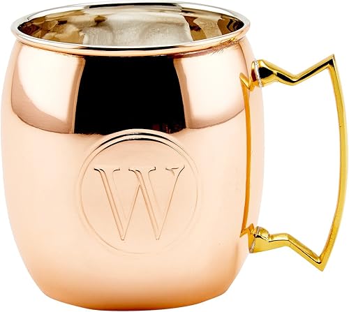 Miniatura 23 de Old Dutch - Taza de cobre macizo con monograma, de 16 onzas, L