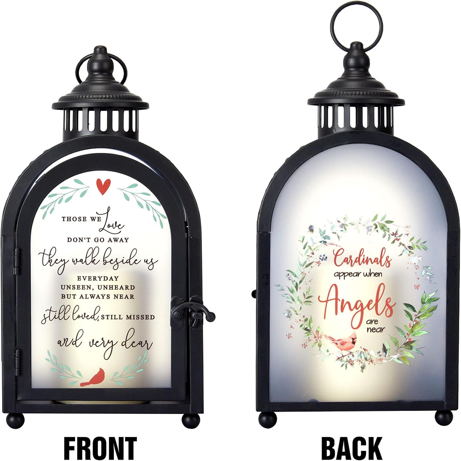 WOODEXPE Sympathy Gift Memorial Gift for Loss of Loved One Memorial Lantern with Flickering LED Candle and Remote Control - Those We Love (Black) - Image 8