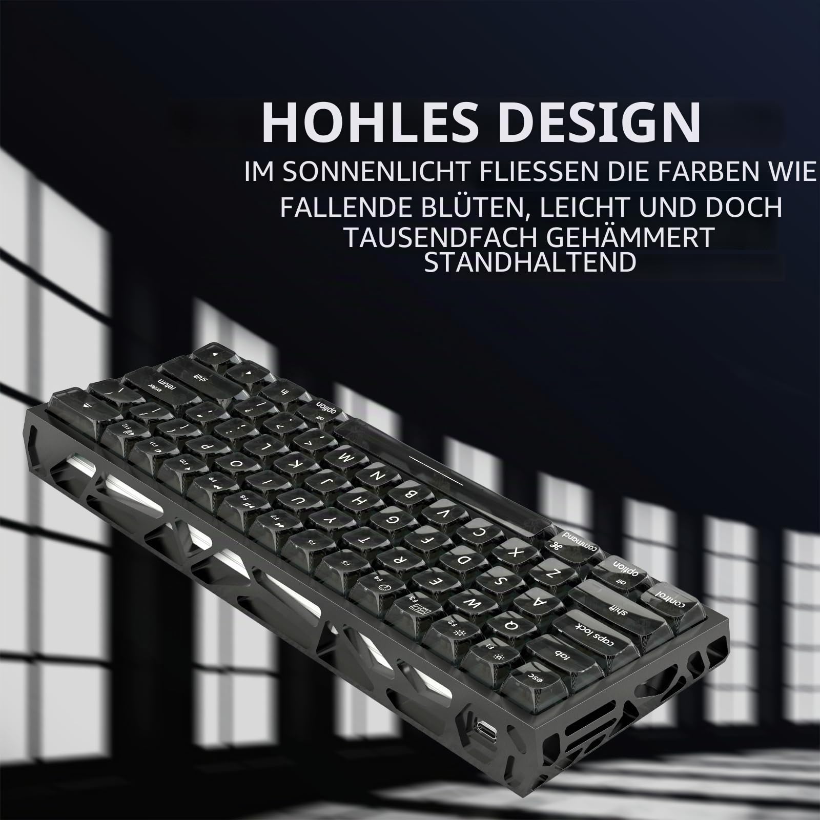 kutethy KY60 Tastaturgehäuse aus Aluminium, 60% mechanische Tastaturschale, benutzerdefinierte Tastatur, Barebones, kompatibel mit Wooting60, Mad60, Win60, GH60, 60HE, Schwarz