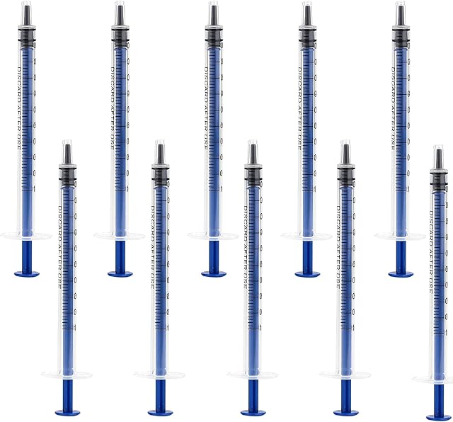 10PCS 1ml plastic syringes measuring syringe no needle syringe 1ml syringes sterile colostrum for scientific lab baby medicine dispensing liquid measuring watering pet feeding glue applicator