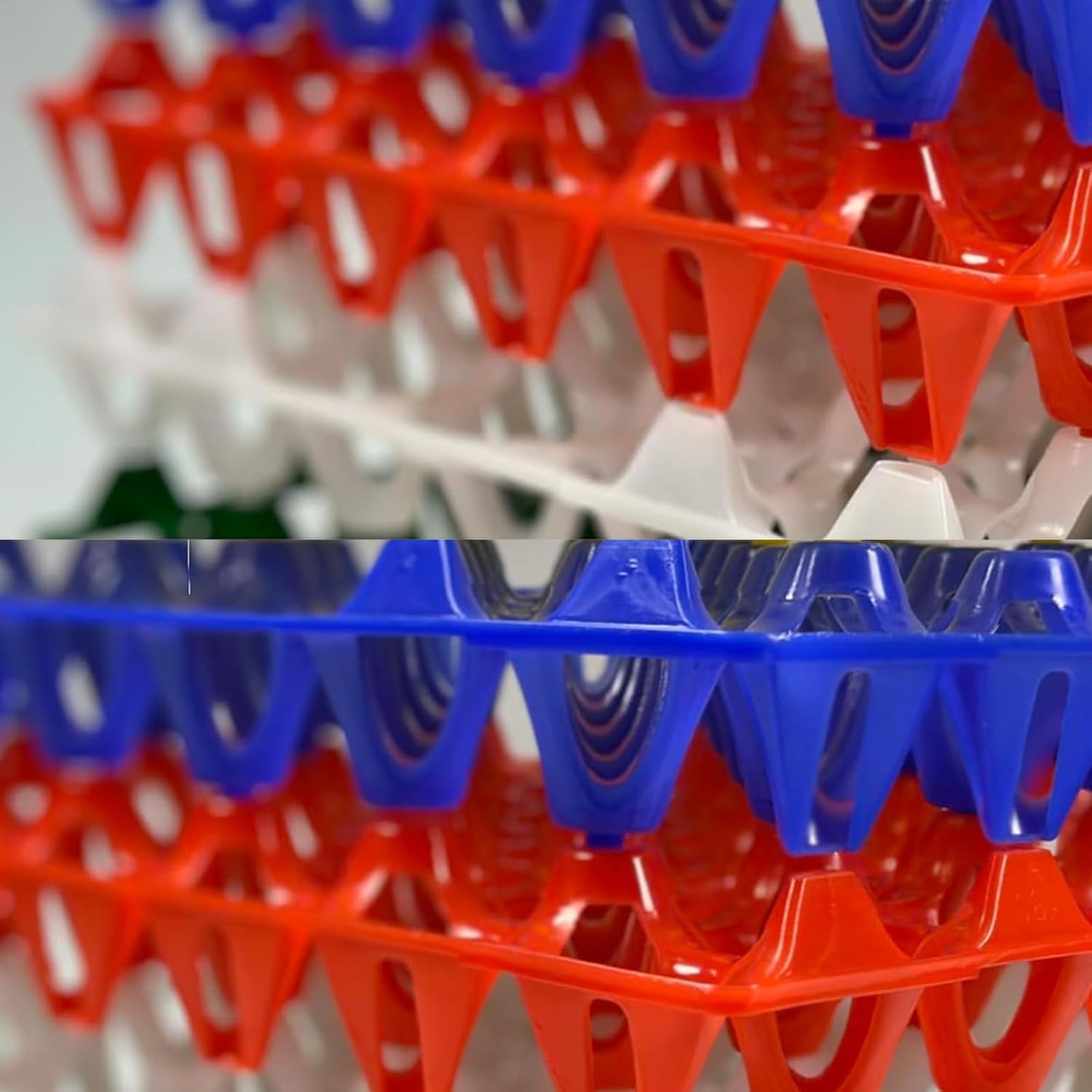 10-Pack Reusable Plastic Egg Tray Egg Crates 30-Egg Flats for Home Chicken Farmers, Stackable Egg Cartons Hold Multiple Eggs, Great for Storing, Sorting, and Shipping Eggs, Durable and Reusable