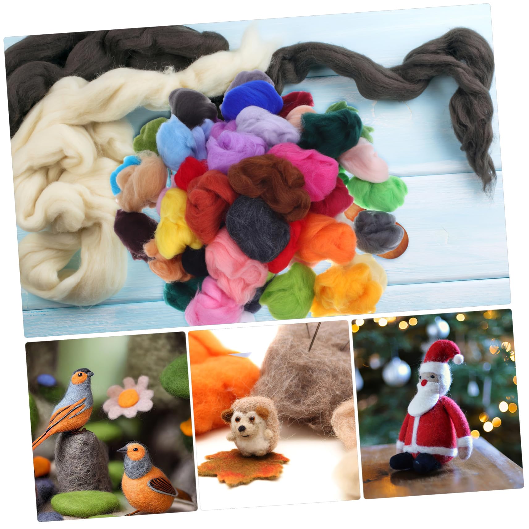 STOBOK Nadelfilzwolle DIY Wollroving Garn Zum Filzen Bastelwolle Wollfilzgarn Für Anfänger Und Fortgeschrittene Filzbastelbedarf