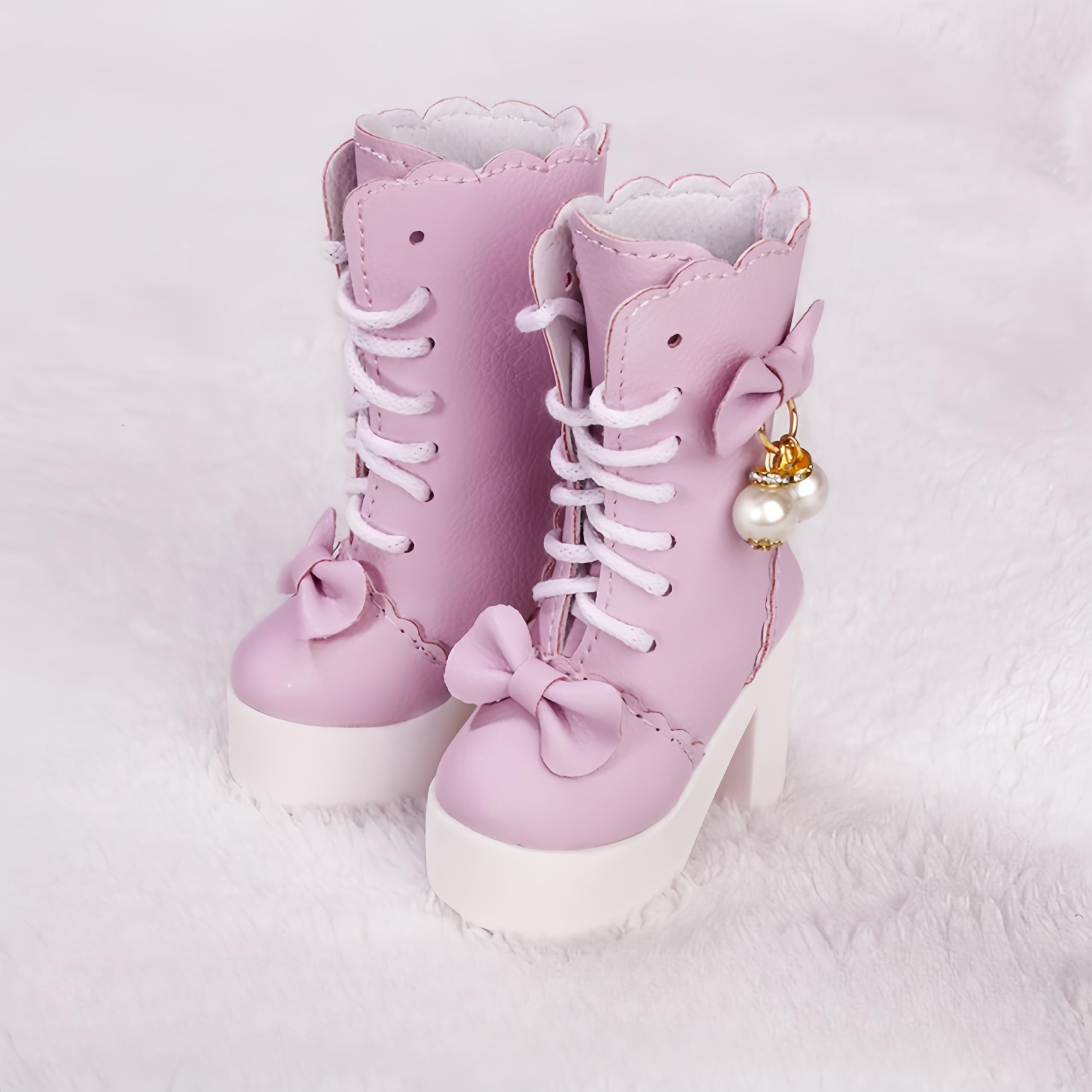 BJD Puppenschuhe, sorgfältig verarbeitet, modische Martin-Stiefel für 1/3 61 cm 60 cm BJD SD Puppengeschenke für Puppenliebhaber (weiß)