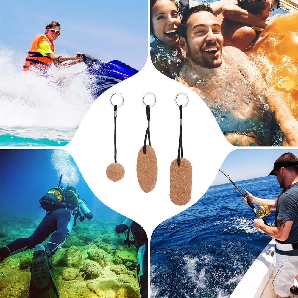 HOLEMZ Porte-clés En Liège Boule 53mm Porte-clés Flottable Poids