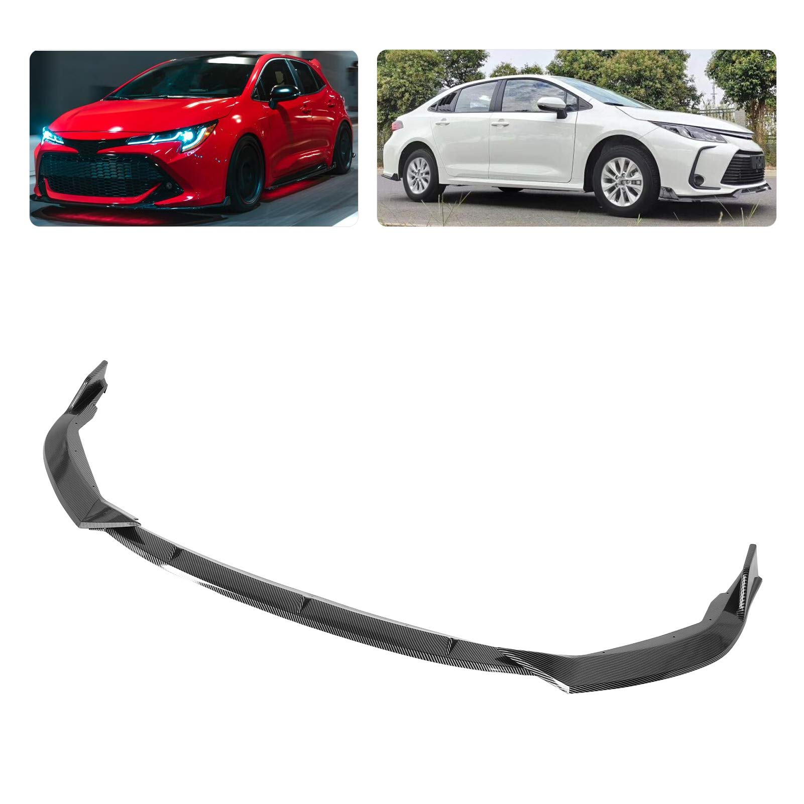 Spoiler przedniego zderzaka w stylu włókna węglowego regulowany aerodynamiczny rozdzielacz dla 2019 2020 3 sztuka ABS ochraniacz zderzaka