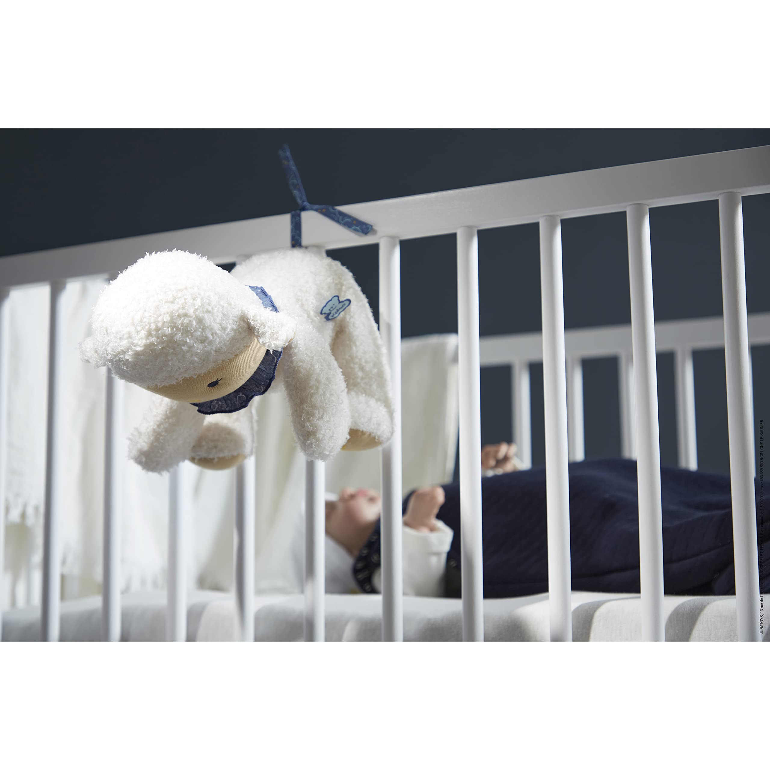 KALOO - Doux Sommeil - Peluche Pecorella Bianca - Peluche Musicale - 6 Suoni Rilassanti per Addormentare Il Neonato - Rileva Il Pianto - 25 cm - dalla Nascita, K221003