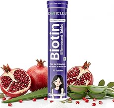 Biotin Effervescent Tablets 20 | Hair Growth & Hair Fall Control | Strong Nails & Hair Volume Support | Vitamin B7 Beauty Supplement | Faster Absorption | Daily Hair Nourishment Drink