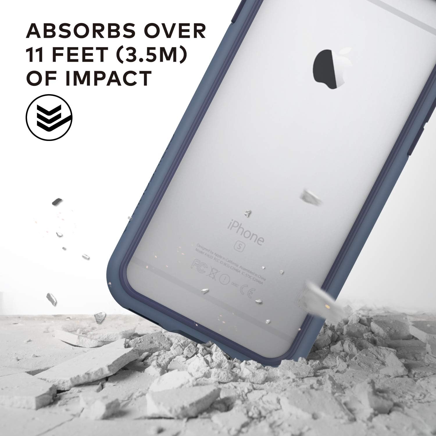 RhinoShield Bumper Case Compatible with [iPhone 6 Plus/iPhone 6s Plus] | CrashGuard - Shock Absorbent Slim Design Protective Cover [3.5 M / 11ft Drop Protection] - Dark Blue