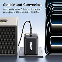 Vista 8 de UGREEN Adaptador de audio LDAC Bluetooth 6.0 para altavoces domésticos de TV, receptor Bluetooth de audio inalámbrico de alta resolución, añade