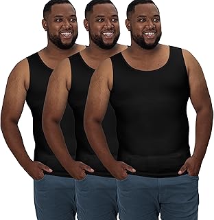 QORE LOGIQ Gynecomastia Compression Shirts for Men | Men's Compression Tank Top to Hide Fat, Tummy Control, Sleeveless Slimming Undershirts, Body Shaper for Men, Big and Tall