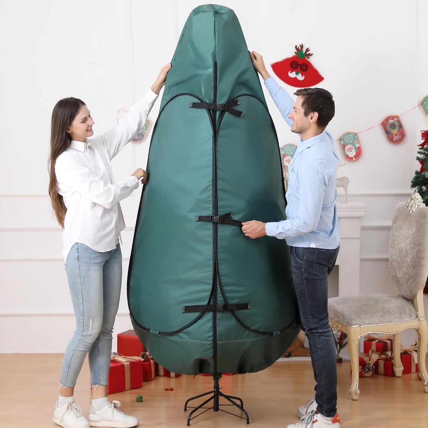 Artificial Christmas Tree Storage Bag Upright Christmas Tree Storage Bag With Zipper And Adjustment Cord For Easy Installation Tree Cover