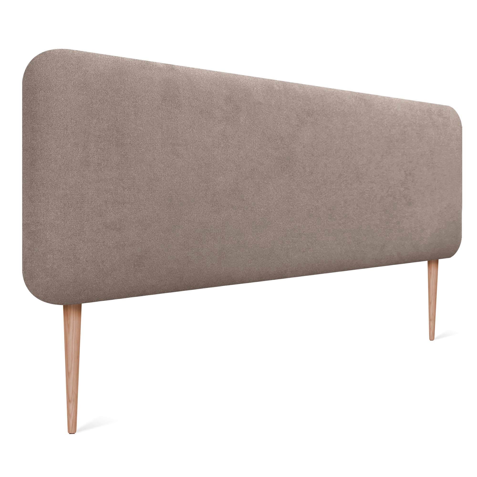 DHOME Testiera Imbottita Liscia Arrotondata in Tessuto Aqualine con Gambe per Parete Acustica Testate Letto Fonoassorbenti Camera da Letto (Terra, 160cm)