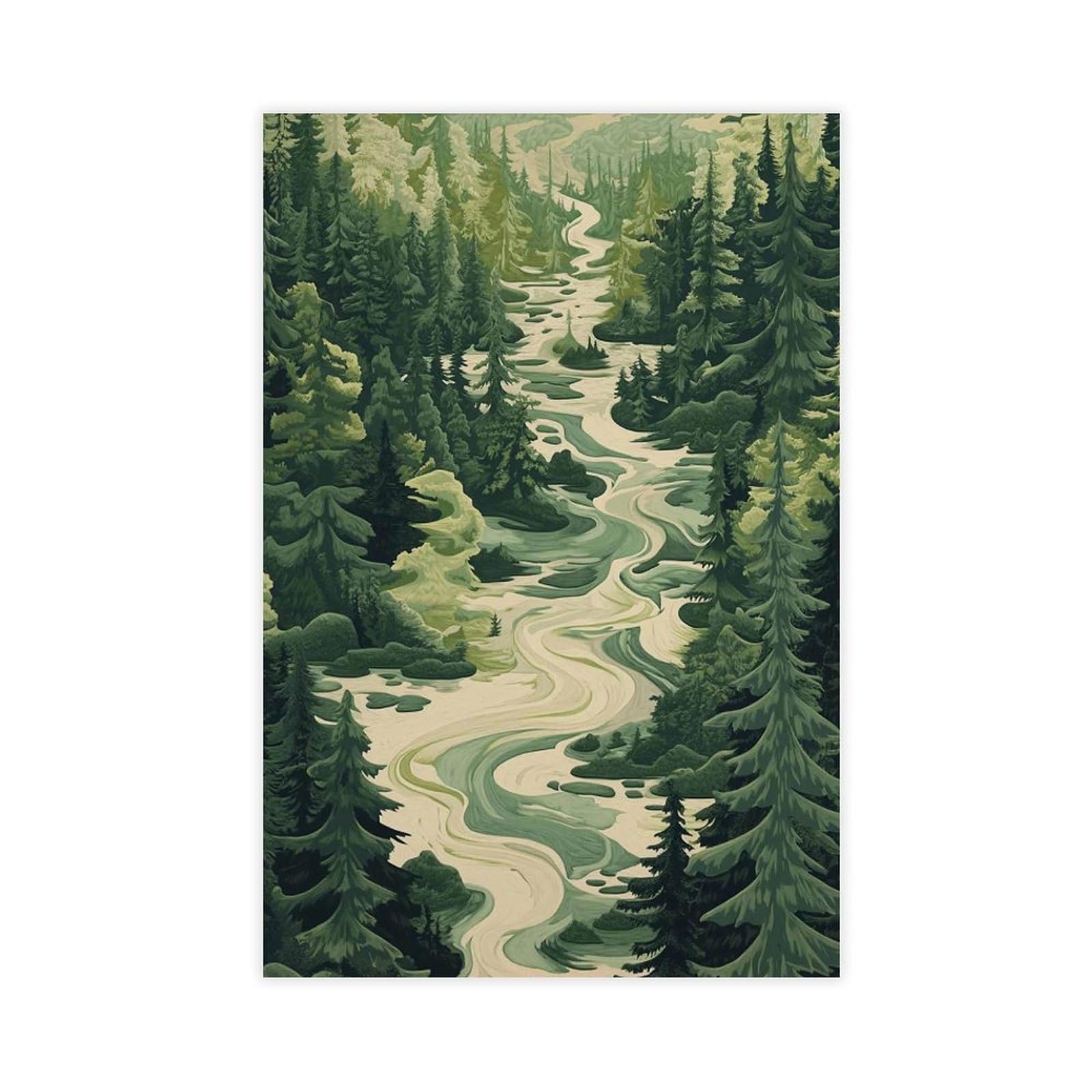Bareronor Forest Landscape Poster Canvas Poster Bedroom Decor Landscape Office Room Decor Gift 24" L X 36" W