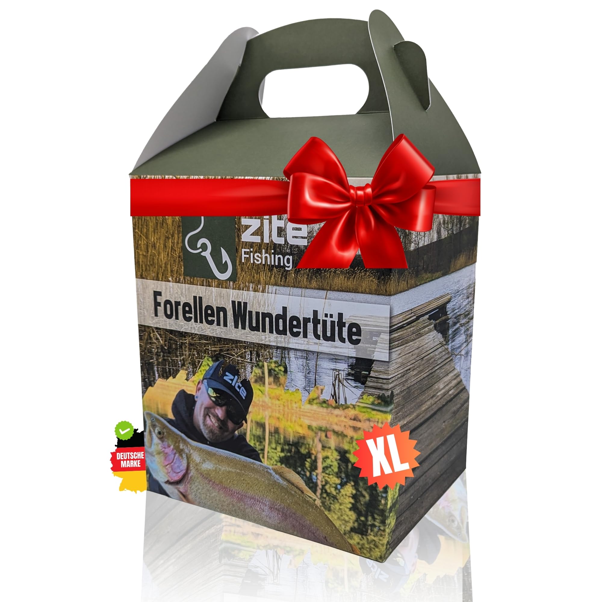 Zite Fishing Wundertüte Forelle XL | Geschenke für Angler - Forellen Überraschungsbox mit Angelzubehör, Kleinteilen & Ködern - Angel Sachen, Angel Geschenk Angel-Mystery-Box Geschenk Angler Wundertüte