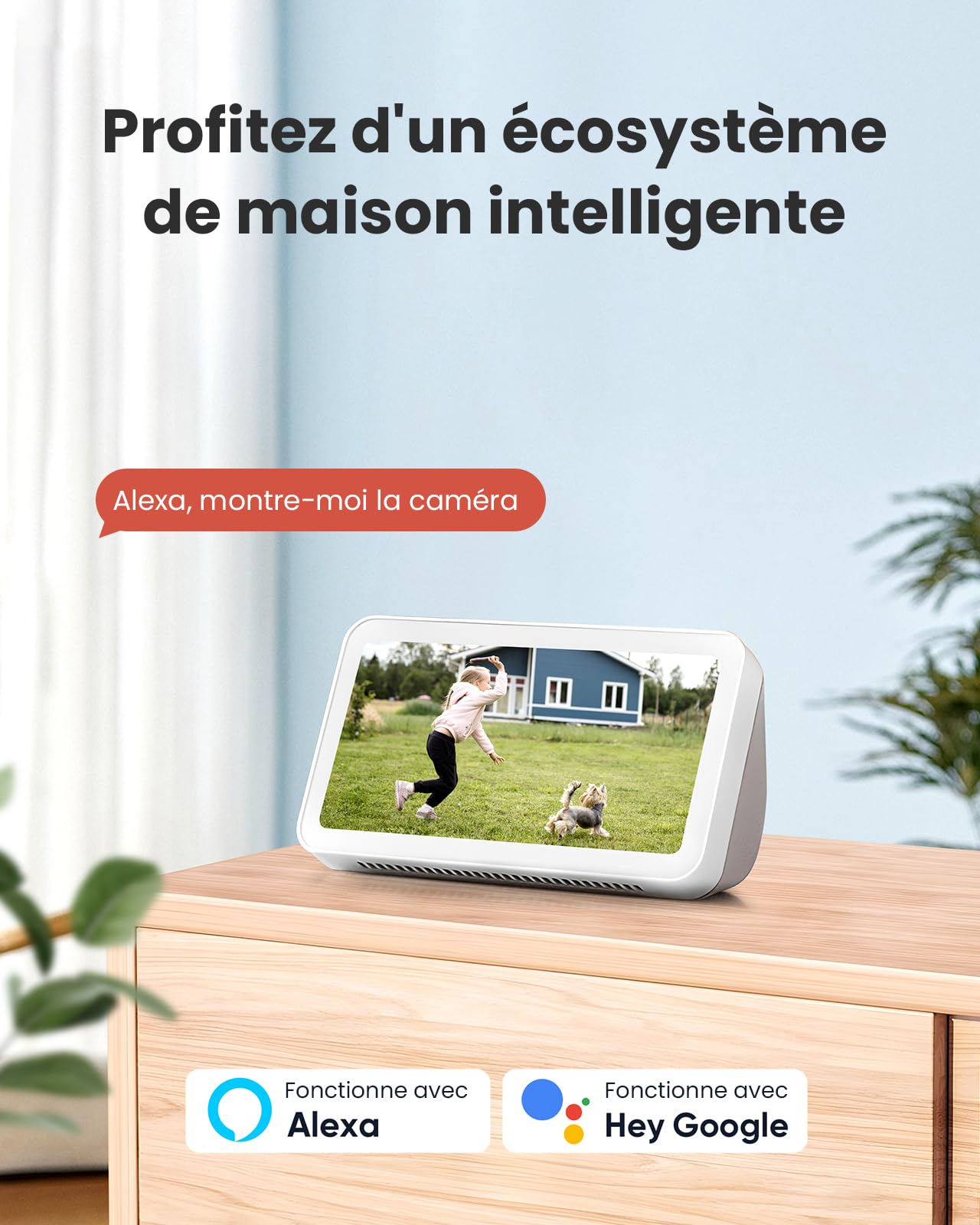 2 Pièces Caméra 2K Extérieur sans Fil, Vision Nocturne Couleur, détection PIR, Audio bidirectionnel, IP66, Cloud/SD, Alexa, WiFi 2,4 GHz, Batterie Rechargeable