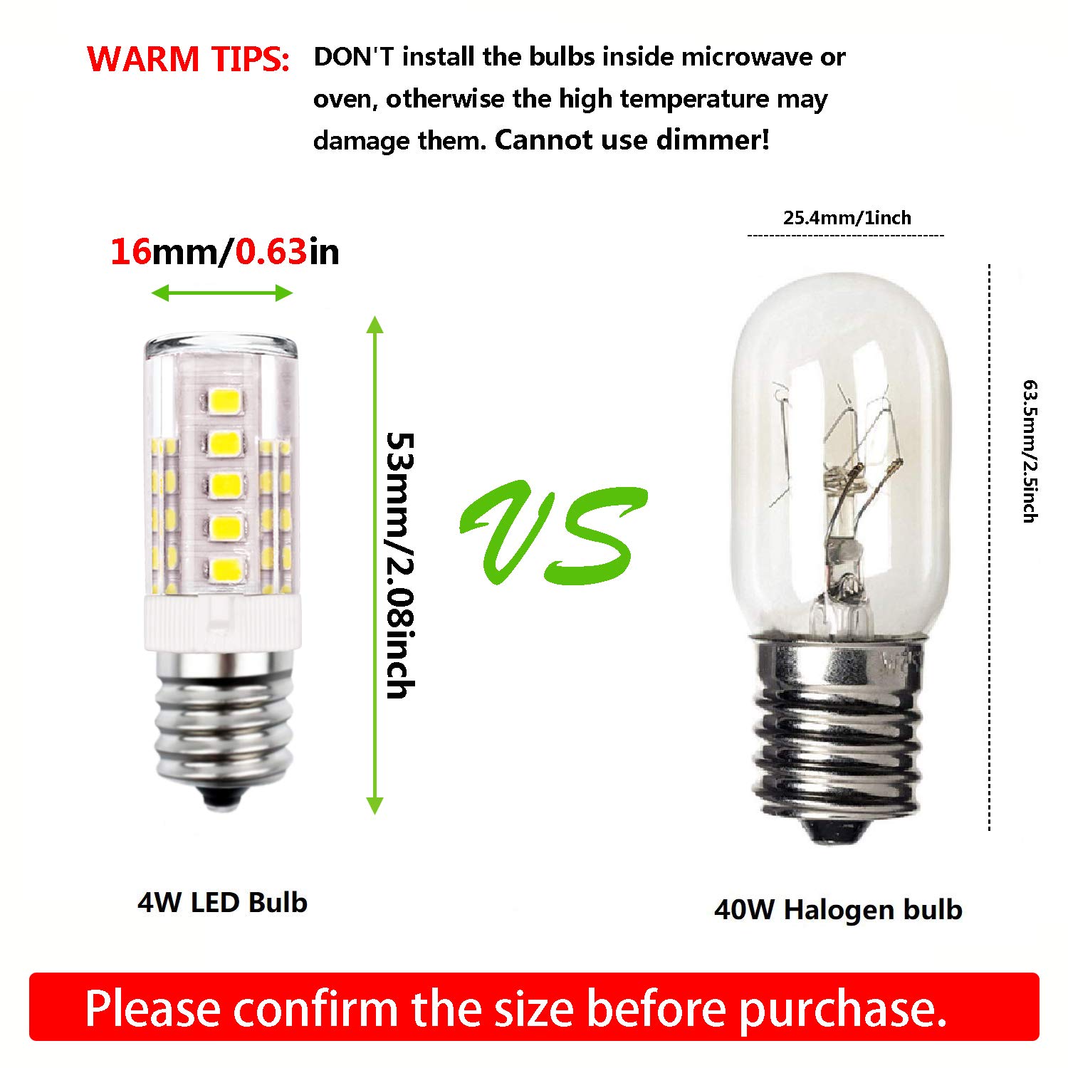 Gaormii E17 LED Bulb Dimmable, 7W 4000K White, 60W Halogen Replacement, Overhead Appliance Light Gaormii E17 LED Bulb Dimmable, 7W 4000K White, 60W Halogen Replacement, Overhead Appliance Light