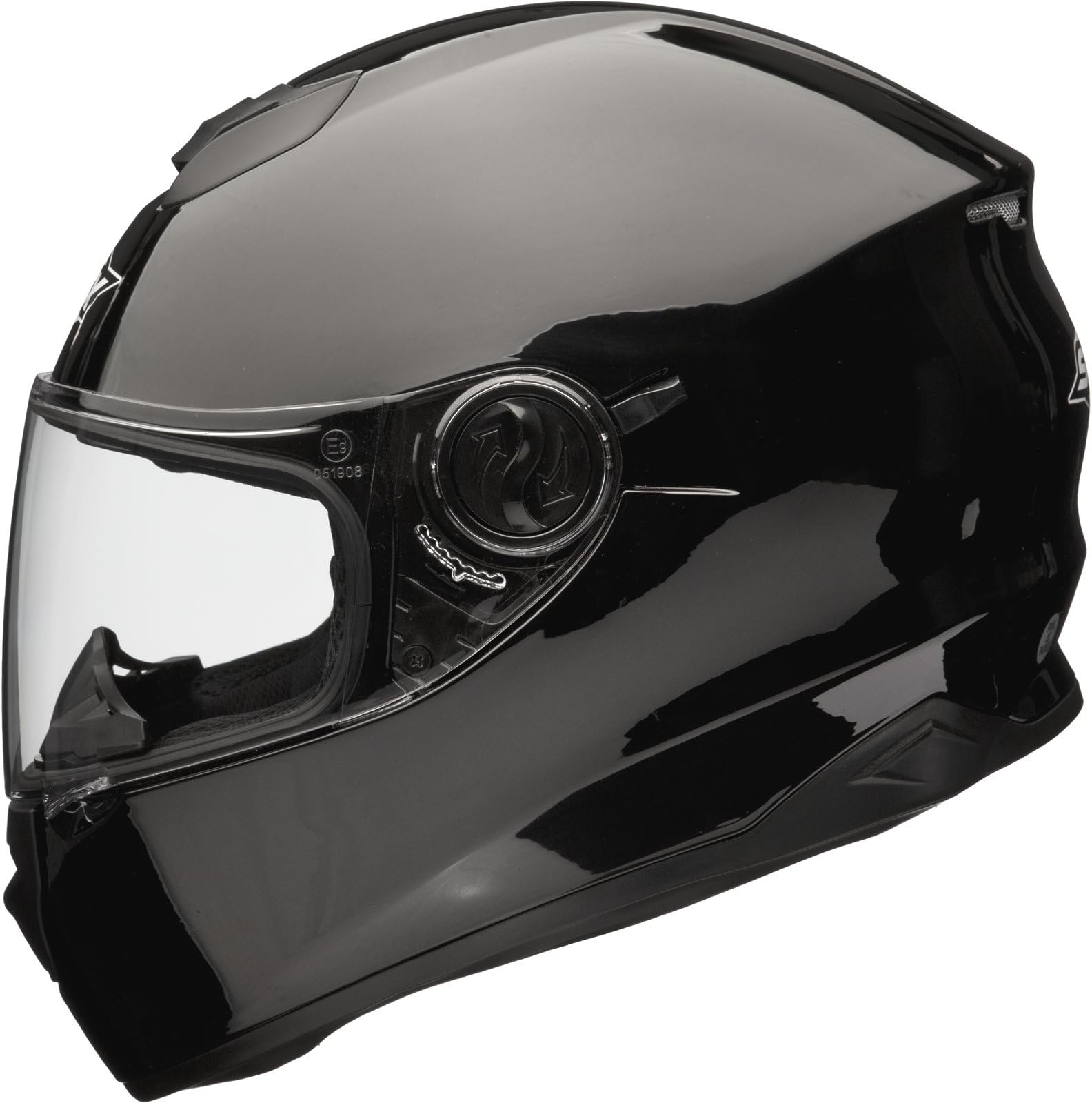 Shox Assault Motorcycle Helmet XS Gloss Black